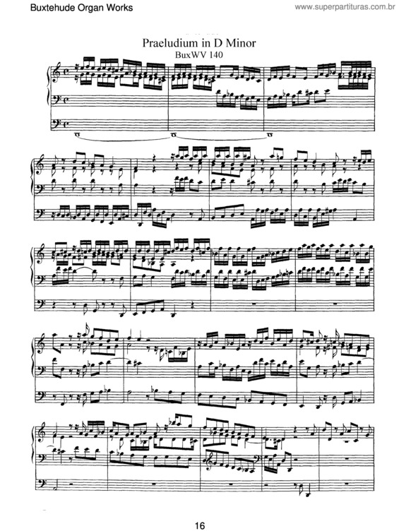 Partitura da música Prelude in D minor