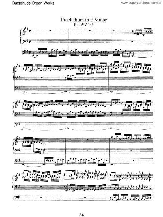 Partitura da música Prelude in E minor v.3