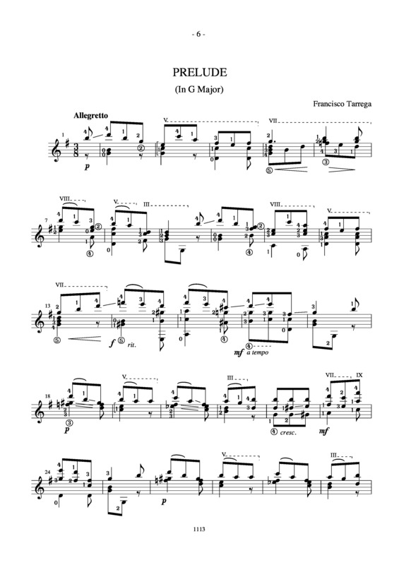 Partitura da música Prelude In G