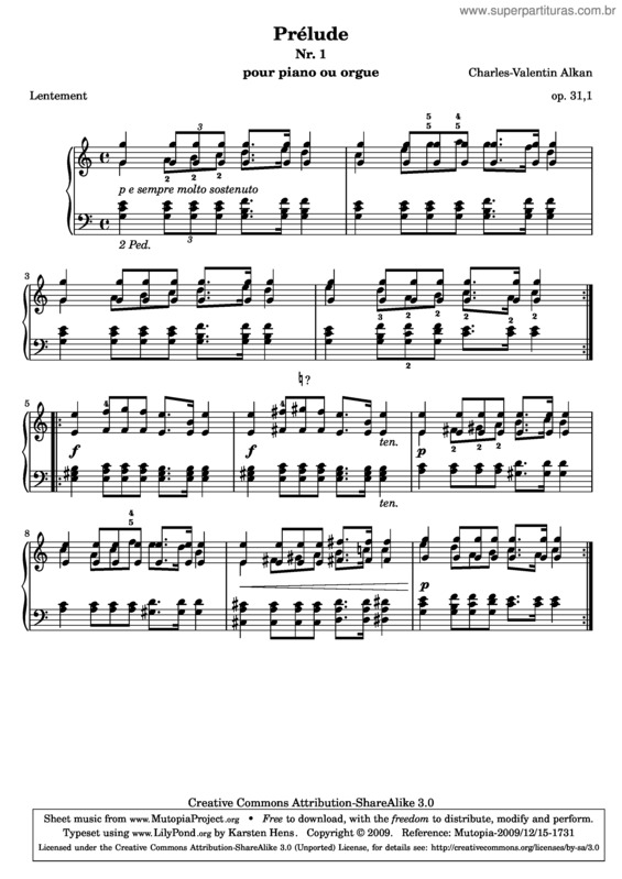 Partitura da música Prelude No. 1