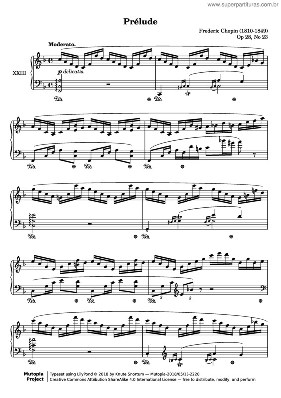 Partitura da música Prelude No. 23