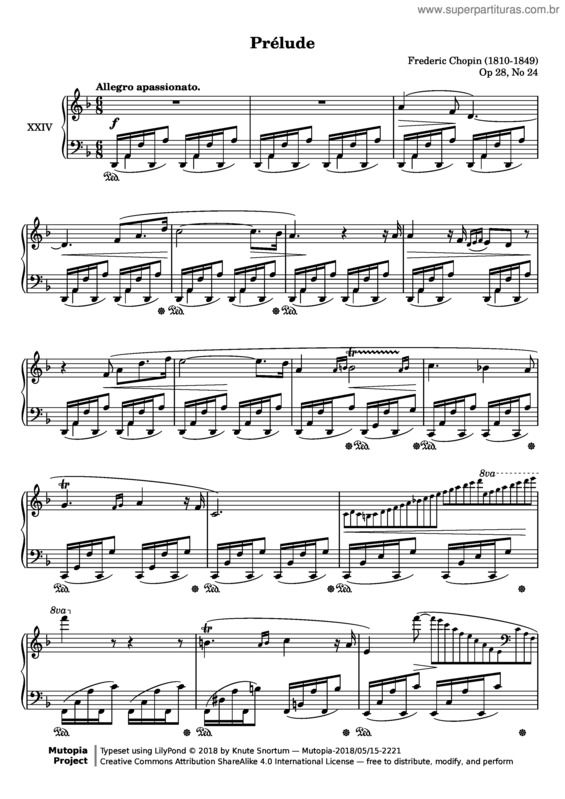 Partitura da música Prelude No. 24