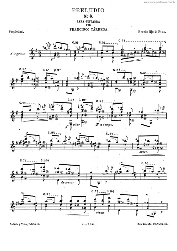 Partitura da música Prelude No. 3