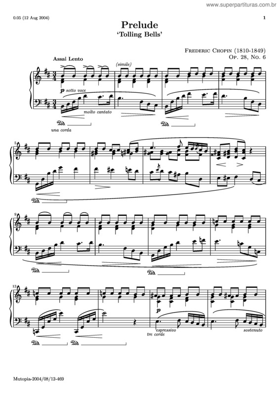 Partitura da música Prelude No. 6