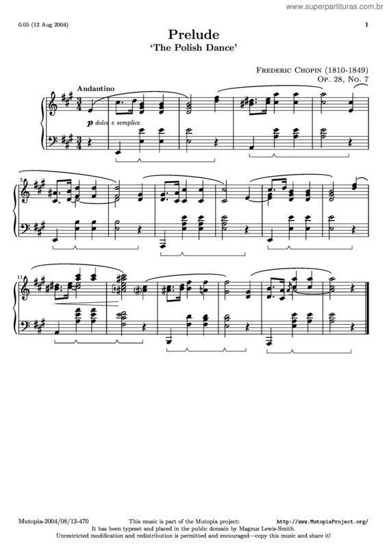 Partitura da música Prelude No. 7