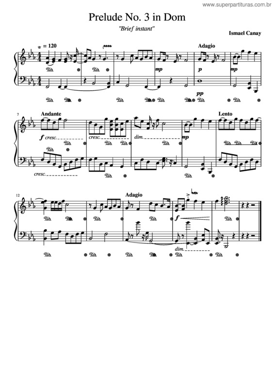Partitura da música Prelude No.3 In Dom Brief Instant