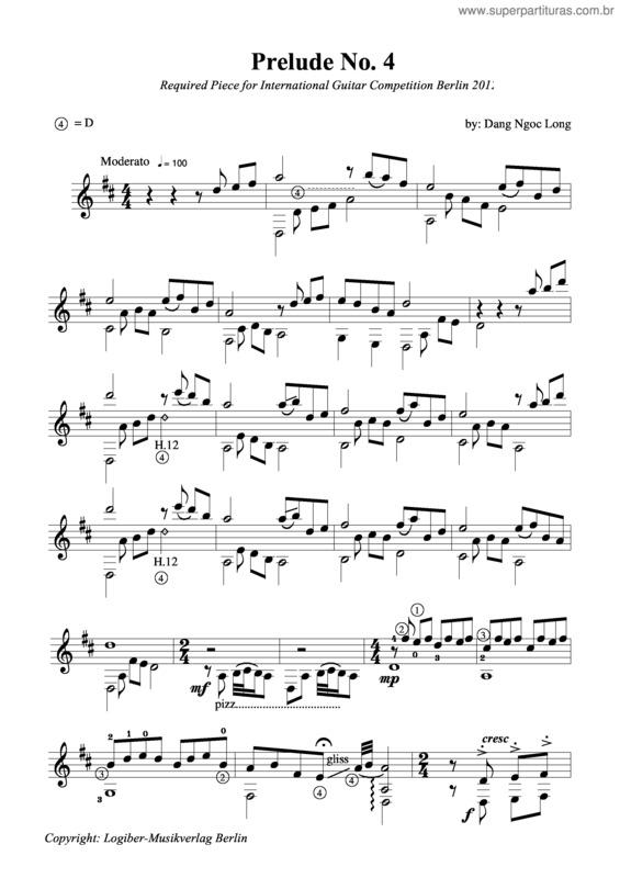 Partitura da música Prelude No.4