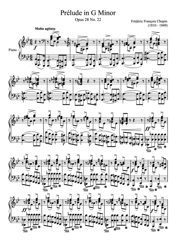 Partitura da música Prelude Opus 28 No. 22 In G Minor