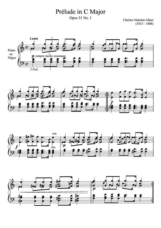 Partitura da música Prelude Opus 31 No. 1 In C Major