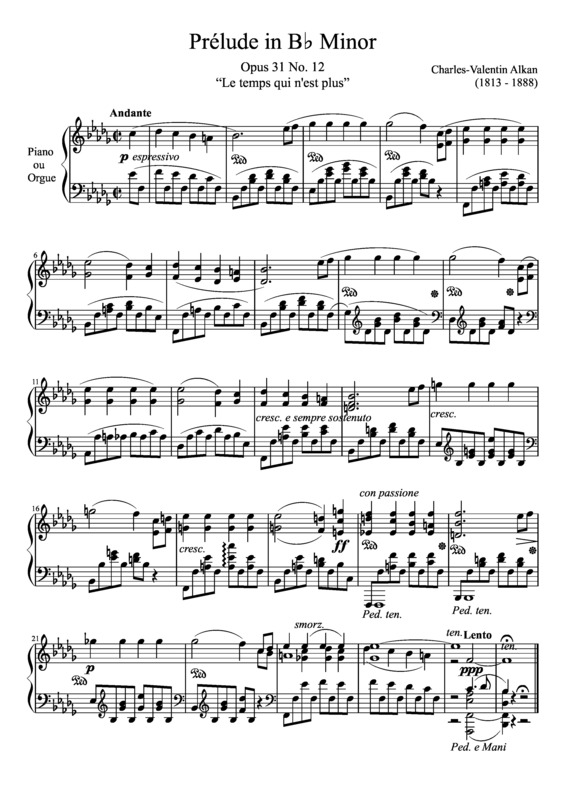 Partitura da música Prelude Opus 31 No. 12 In B Minor
