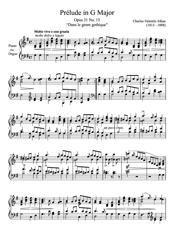 Partitura da música Prelude Opus 31 No. 15 In G Major