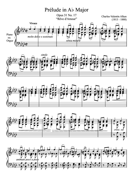 Partitura da música Prelude Opus 31 No. 17 In A Major
