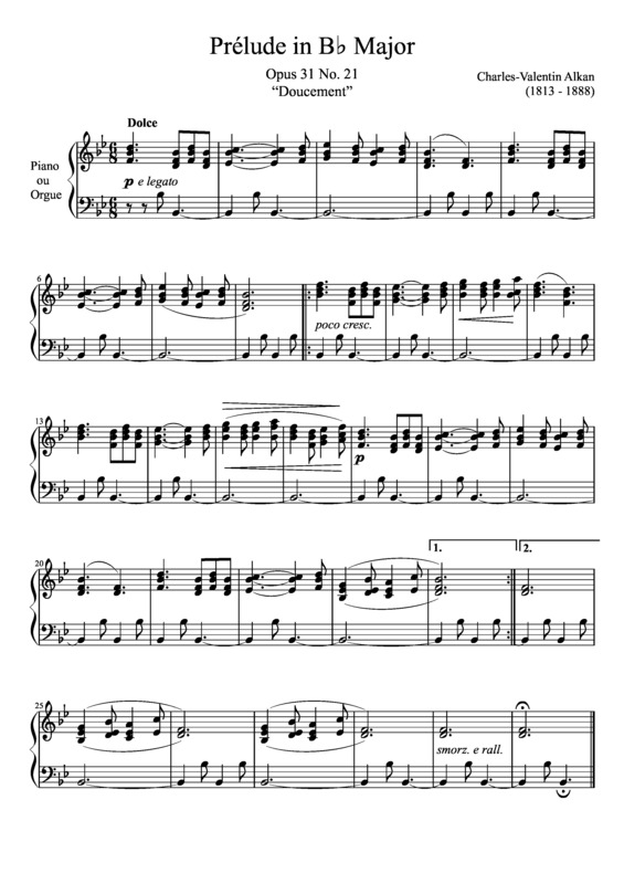 Partitura da música Prelude Opus 31 No. 21 In B Major