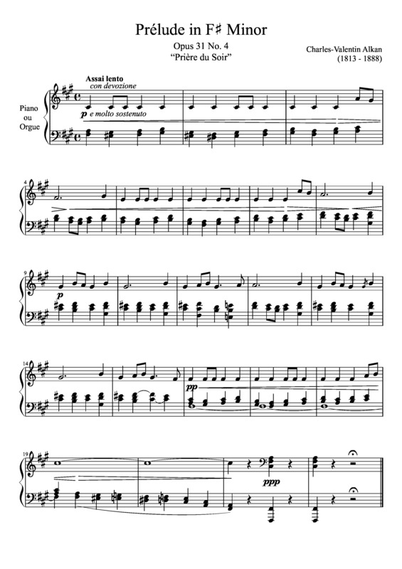 Partitura da música Prelude Opus 31 No. 4 In F Minor
