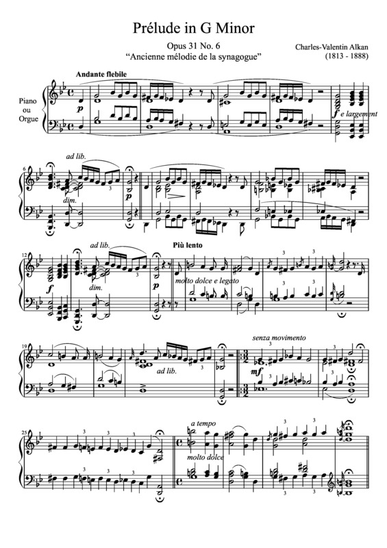 Partitura da música Prelude Opus 31 No. 6 In G Minor