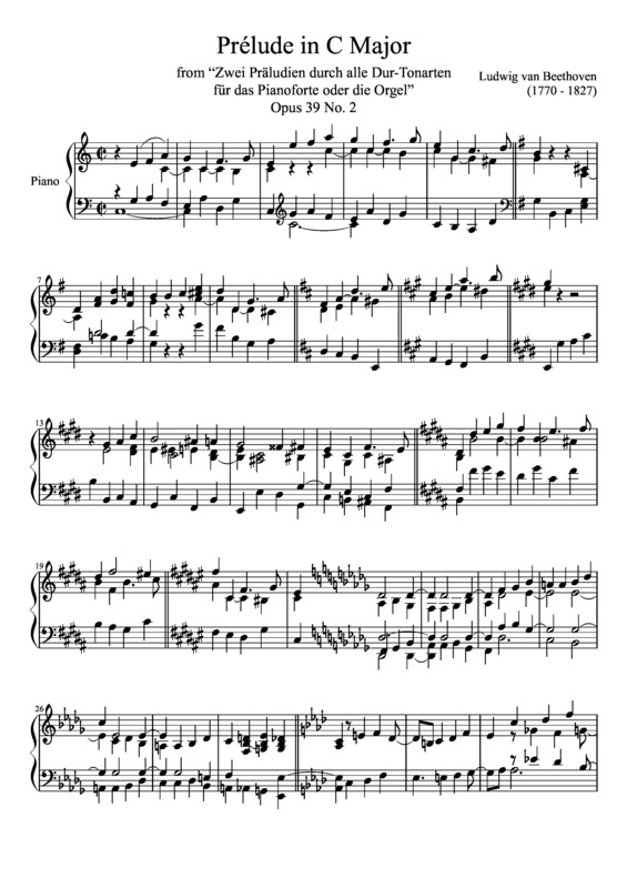 Partitura da música Prelude Opus 39 No. 2 In C Major