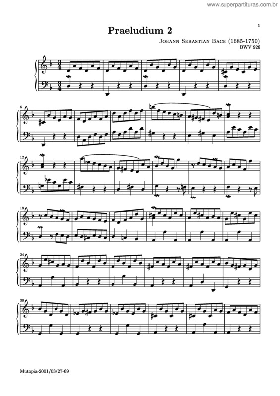 Partitura da música Prélude v.11