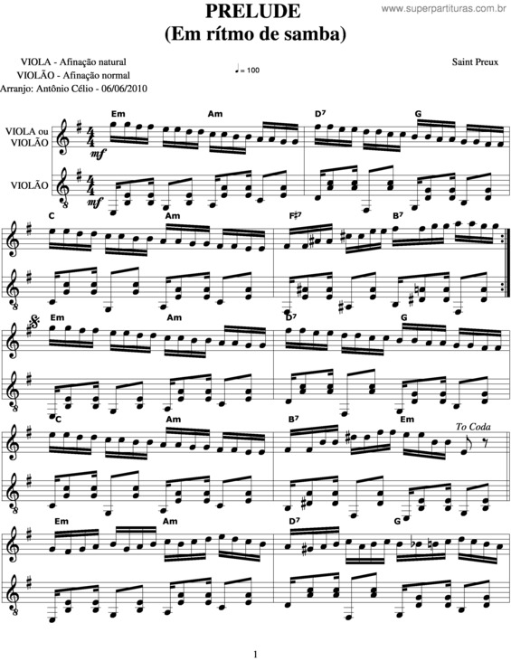Partitura da música Prelude v.3