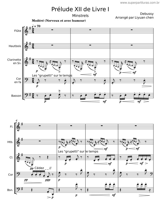 Partitura da música Prélude Xii De Livre I – Claude Debussy