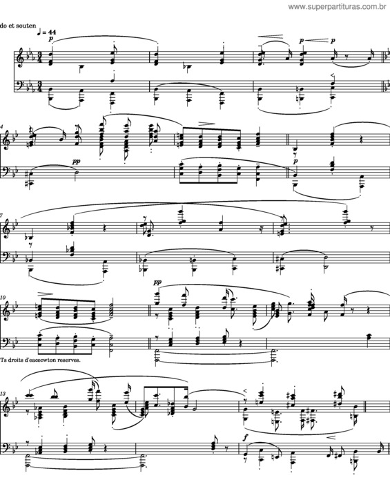 Partitura da música Préludes, Livre 1 – Claude Debussy Debussy.