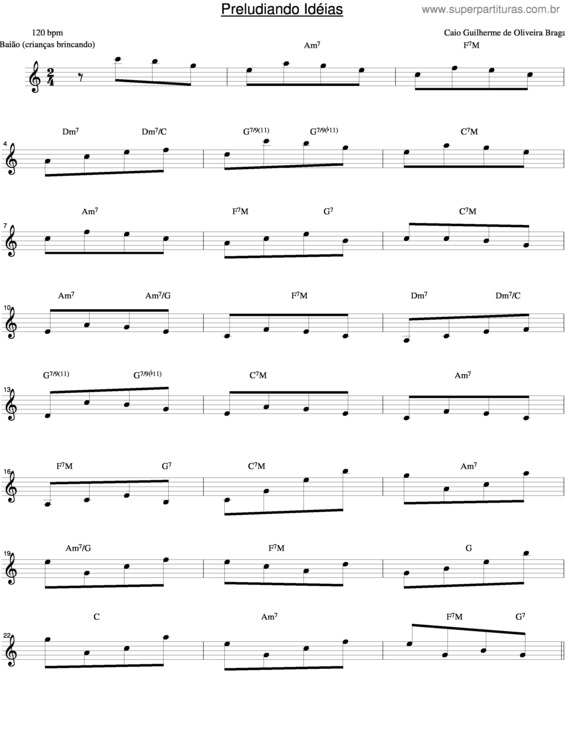 Partitura da música Preludiando Idéias