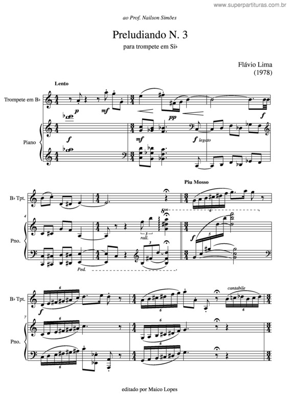 Partitura da música Preludiando n. 3