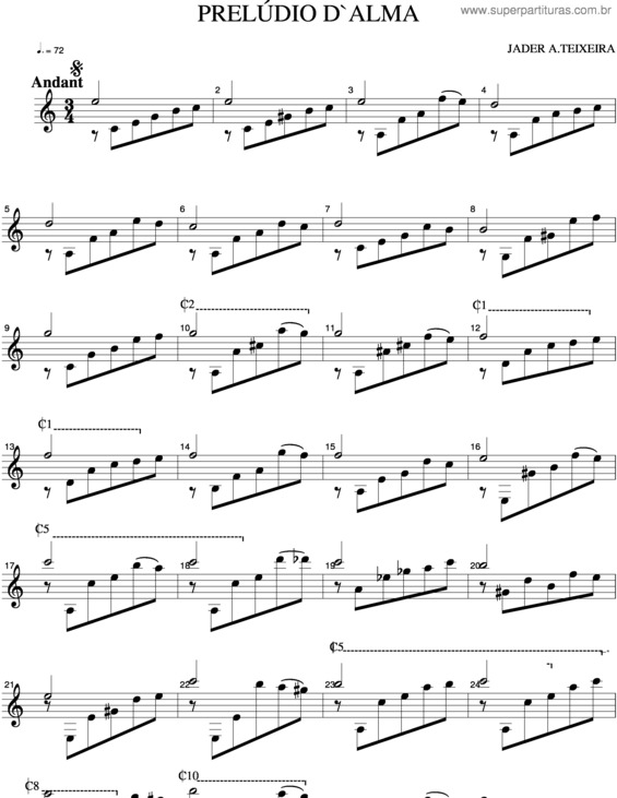 Partitura da música Prelúdio Dálma