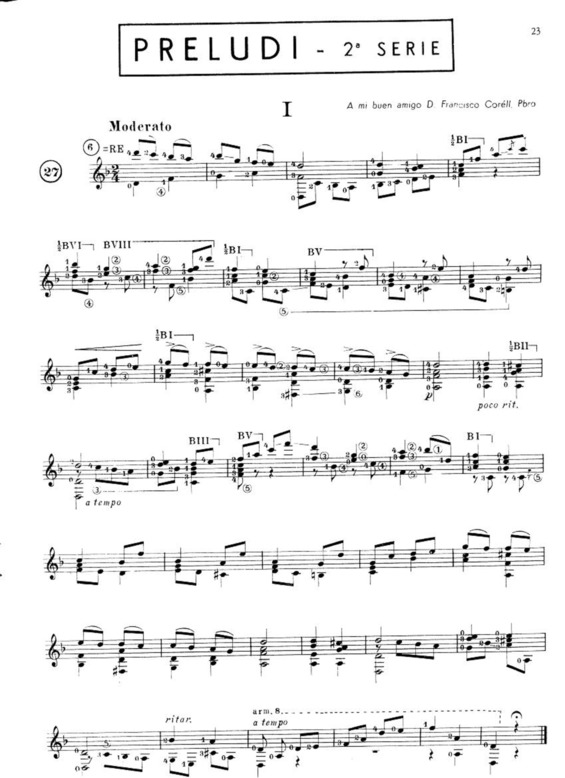 Partitura da música Prelúdio I v.2