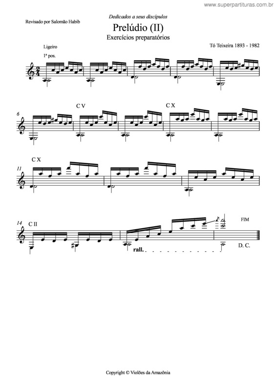 Partitura da música Prelúdio II