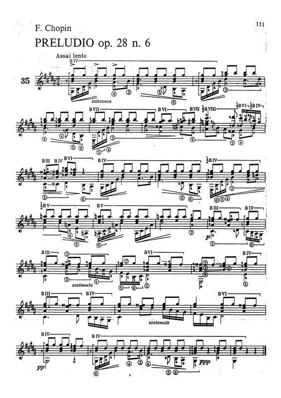 Partitura da música Preludio Op. 28 N. 6