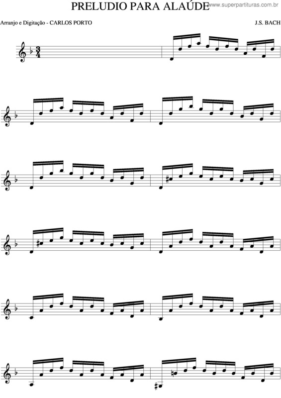 Partitura da música Preludio Para Alaúde