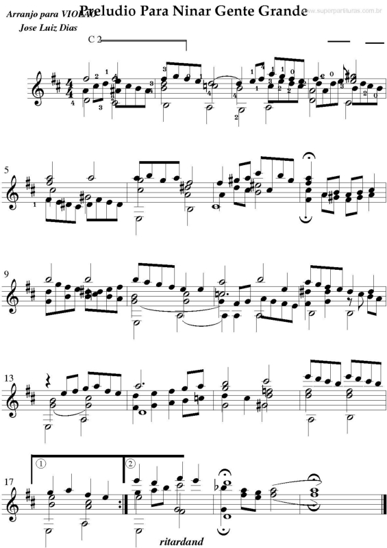 Partitura da música Prelúdio Para Ninar Gente Grande v.2