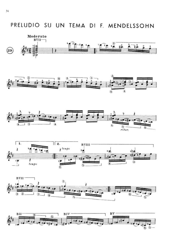 Partitura da música Preludio Su Un Tema Di F. Mendelssohn