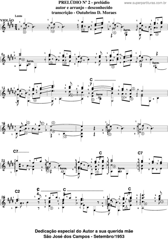 Partitura da música Prelúdio v.11