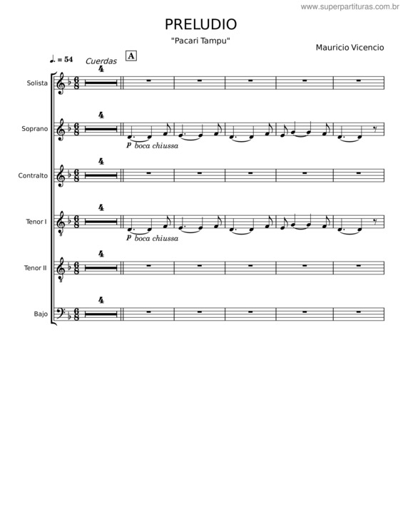 Partitura da música Preludio v.18