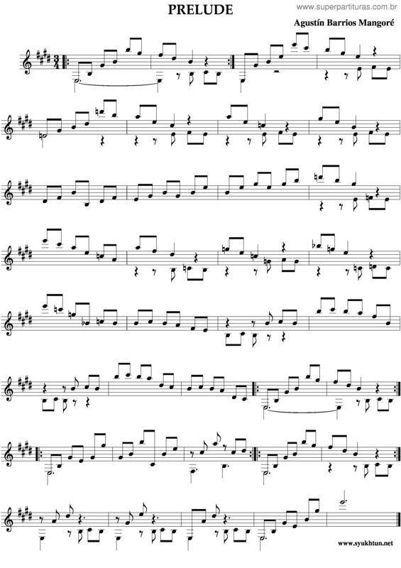 Partitura da música Prelúdio v.5