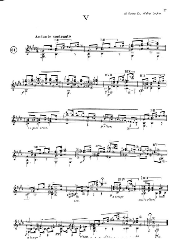 Partitura da música Prelúdio V