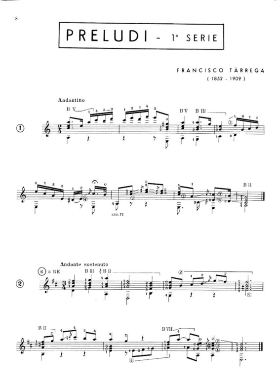 Partitura da música Preludios