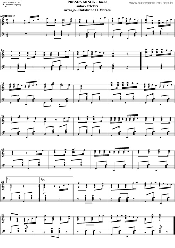 Partitura da música Prenda Minha v.6