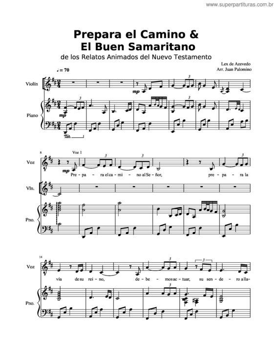 Partitura da música Prepara El Camino & El Buen Samaritano