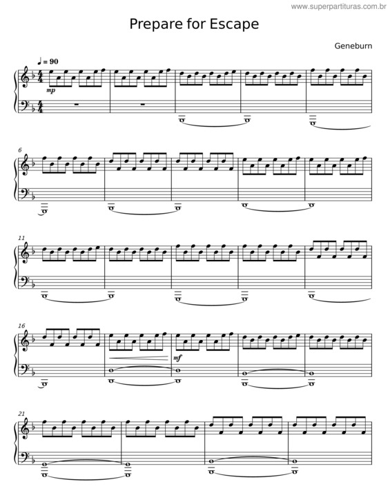 Partitura da música Prepare For Escape