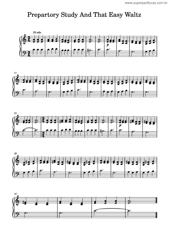 Partitura da música Prepartory Study And That Easy Waltz