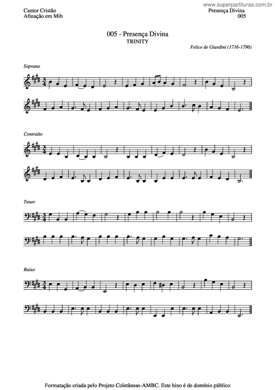 Partitura da música Presença Divina v.4