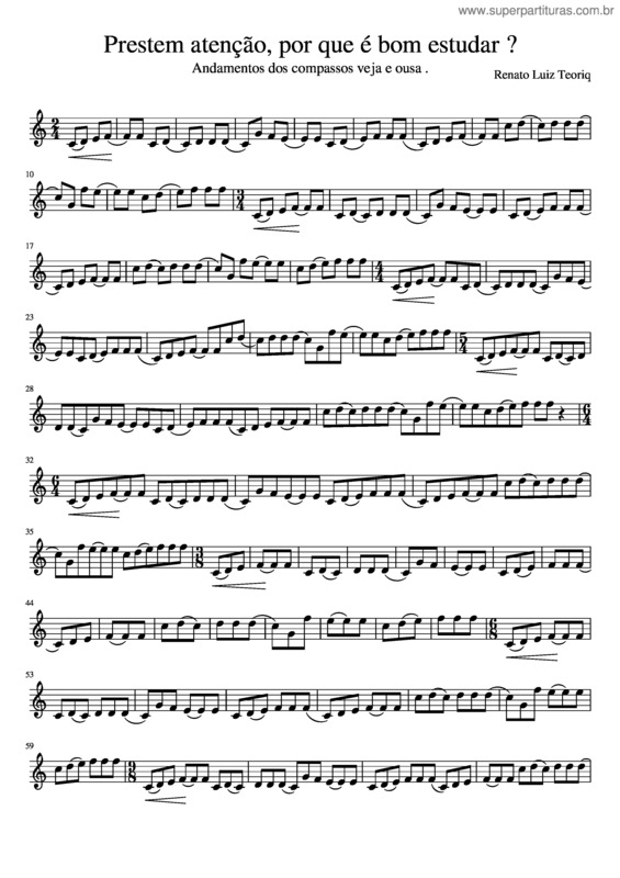 Partitura da música Prestem Atenção, Por Que É Bom Estudar ?