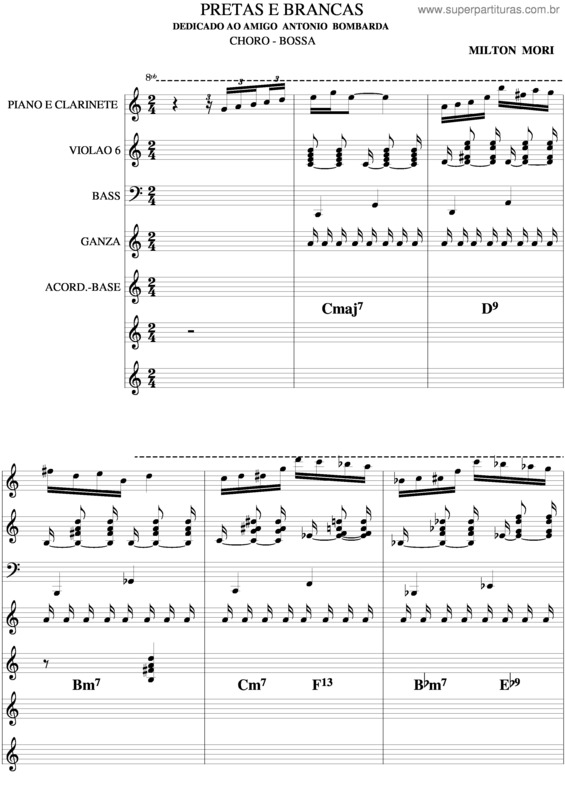 Partitura da música Pretas E Brancas