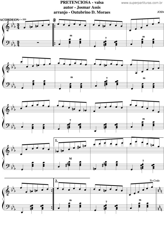 Partitura da música Pretenciosa v.2