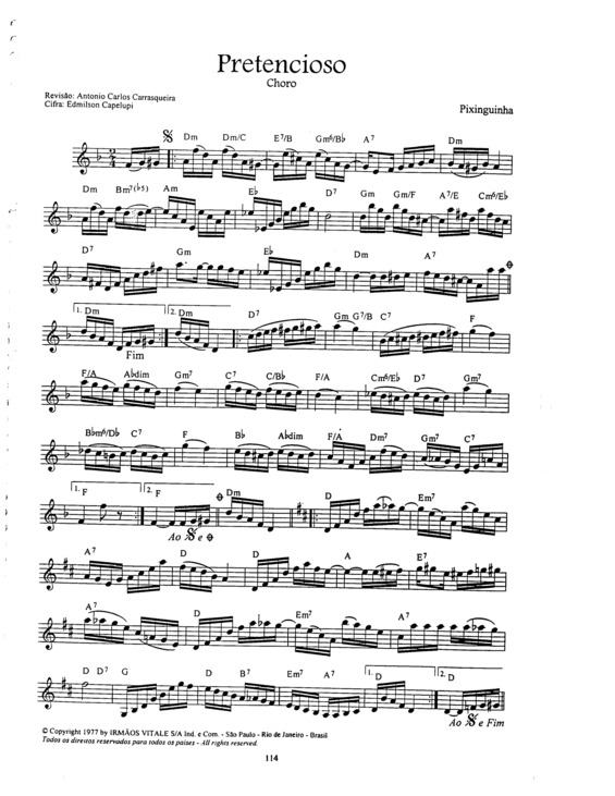 Partitura da música Pretencioso v.5