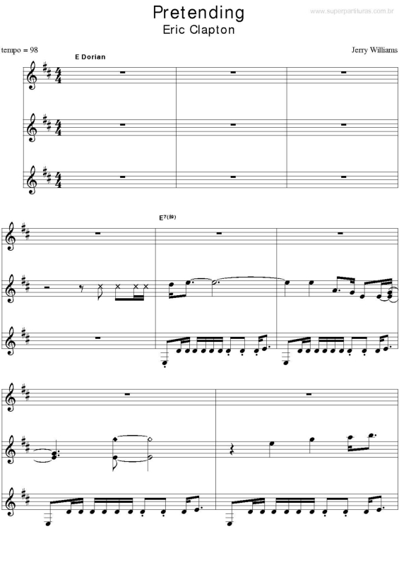 Partitura da música Pretending