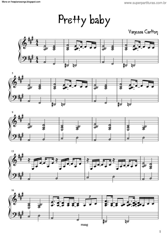 Partitura da música Pretty Baby v.2