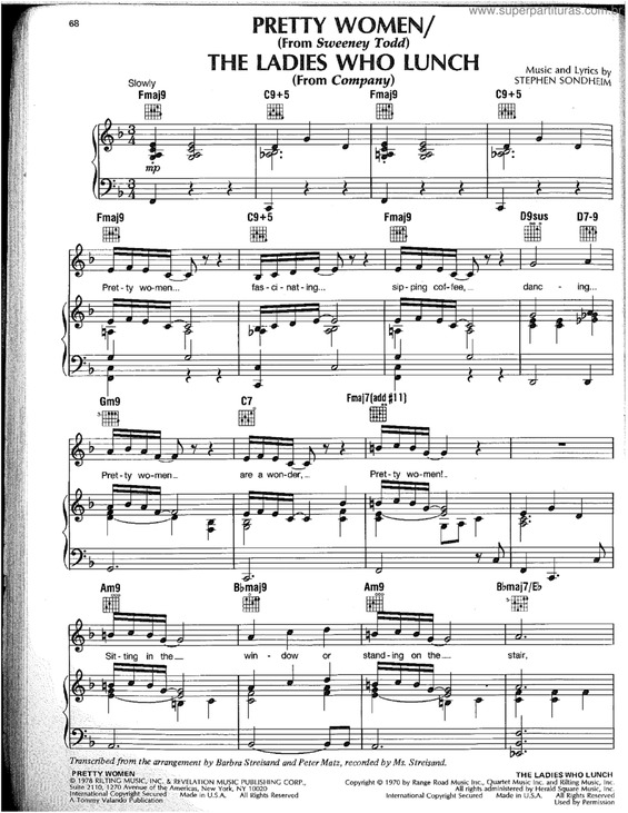 Partitura da música Pretty Women